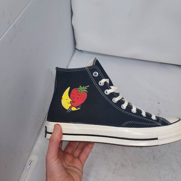 CONVERSE SKY HIGH FARM BLACK STRAWBERRY MOON HIGH TOP SNEAKER - Picture 2 of 9